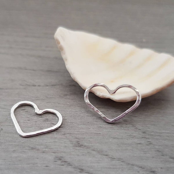 Sterling Silver Heart Connectors | Earring Components | Silver Findings | 2 Pcs