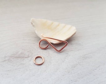 Copper Angled Hook And Eye Clasp | Handmade Findings | 16 Gauge