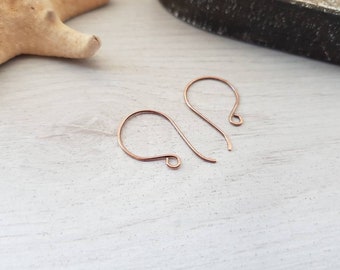 Raw Copper Handmade Ear Wires | Vega | 10 pieces (5 pairs) | Oxidized and Polished
