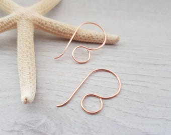 Ceres | Large French Raw Copper Ear Wires | 5/10/20 Pairs
