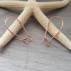 1" Raw Copper Kidney Wires | 10 Pairs | Copper Ear Wires