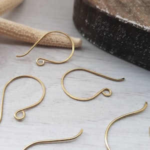 Vega | Round French Raw Brass Handmade Ear Wires | 5/10/20 Pairs