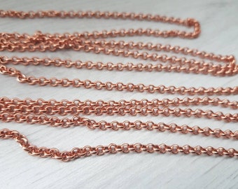 Genuine Copper Rolo Chain | 3.5mm Links | Unsoldered Chain | BY THE FOOT