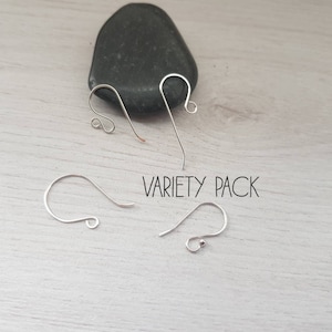 Variety Pack 6 | Handmade Sterling Silver Ear Wires | 4 Pairs