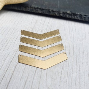 31 x 6mm Raw Brass Chevron Connectors | 4 Pcs
