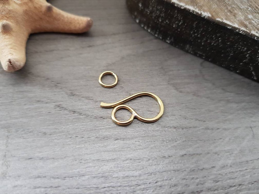 Gold Hook Clasp Findings, Shepherds Hook Clasp, Necklace Clasps