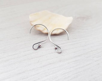 Halo | Balled Circle Sterling Silver Ear Wires | Oxidized and Polished | 1/5/10 Pairs