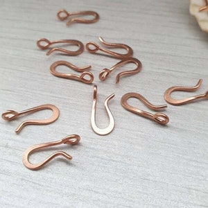 10 Pcs of Copper Hook Clasps | Genuine Copper Findings | Solid Copper Clasp