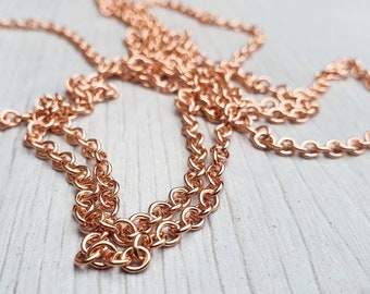 3.42mm Genuine Copper Oval Cable Chain, 3.42 x 4.08mm Links | By the Foot | Unsoldered Chain