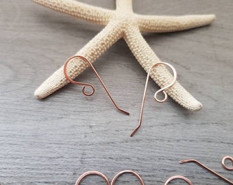 Astrid | Long French Hook Handmade Copper Ear Wires | 5/10/20 Pairs