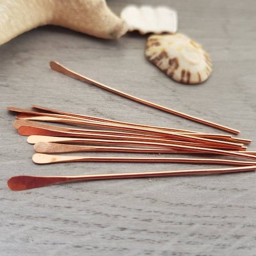 Raw Copper Long Balled French Handmade Ear Wires | Comet