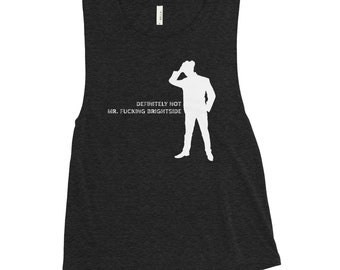 Mr. Brightside Ladies Muscle Tank - White