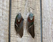 Boho earrings Feather earrings Statement earrings Drop earrings Natural jewelry Summer earrings