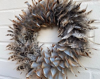 Farmhouse wreath | Farmhouse decor | Cottage decor | Country wreath | Feather wreath | House warming gift | Natural wreath | 25-30cm