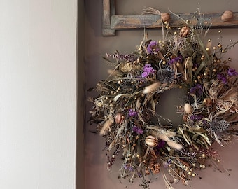 Dried Flower Wreath: Summer Everlasting Floral Decor (25cm)