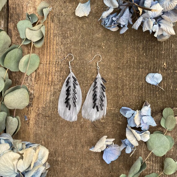 Buy Feather Earrings Real Feather Earrings Natural Feathers Feather Earrings Silver Unique Christmas Gifts Stocking Fillers for Her SALE Online in India Etsy