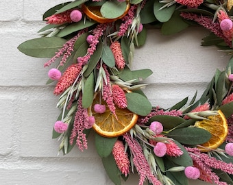 Dried flower wreath | Everlasting flower | Farmhouse style | Farmhouse home | Country living | Wreath | Farmhouse wreath | Wreath | 22cm