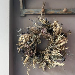 Dried flower wreath | Everlasting flower | Farmhouse style | Farmhouse home | Country living | Autumn wreath | Farmhouse wreath | 22cm