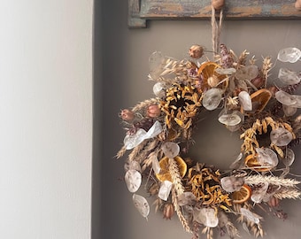 Colorful Dried Flower Wreath | Spring Decor (25x25cm)