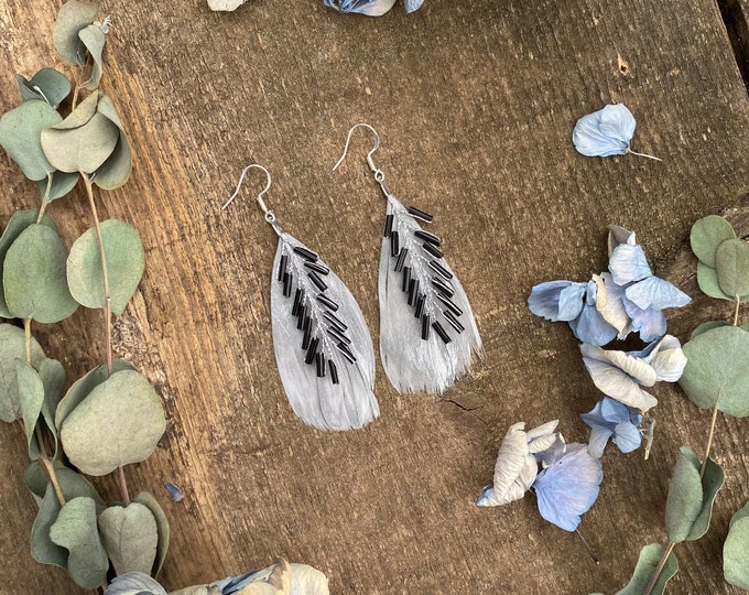 Feather earrings, Real feather earrings, Natural feathers, Feather earrings silver, unique Christmas gifts, Stocking fillers for her SALE