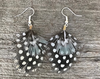 Feather earrings | Winter earrings | Boho style | Festival Jewellery | Statement earrings | Christmas earrings | Christmas gifts