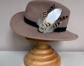Handcrafted Feather Hat Pin Brooch | Bespoke Racing Outfit Accessory