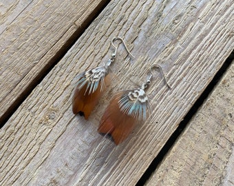 Feather earrings, Feather, Real feather earrings, Natural feather, Boho, Bohemian style, Festival, Jewellery, Statement earrings