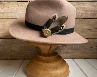 Handmade Feather Hat Pin | Wedding Boutonniere, Lapel Brooch
