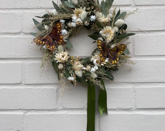 Dried flower wreath | Farmhouse style | Country living | Farmhouse wreath | Winter wreath | Christmas gifts for the house | 22cm