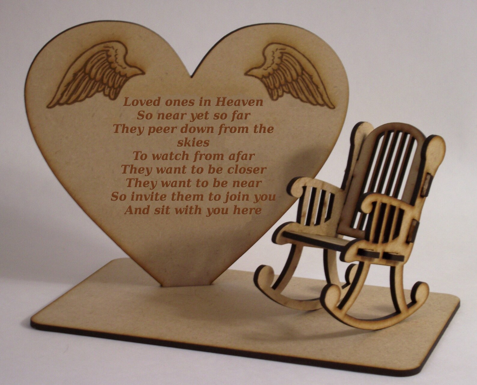 Loved Ones in Heaven 3D Memorial Plaque With Empty Rocking Etsy