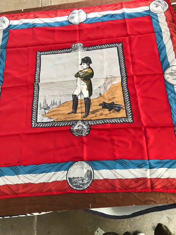 Vintage, extra Large French Silk Souvenir de Napol