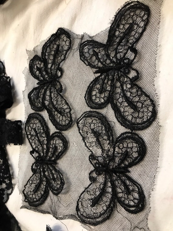 アンティークフランス - 非常に珍しい蝶の装飾4点 - 1900年代