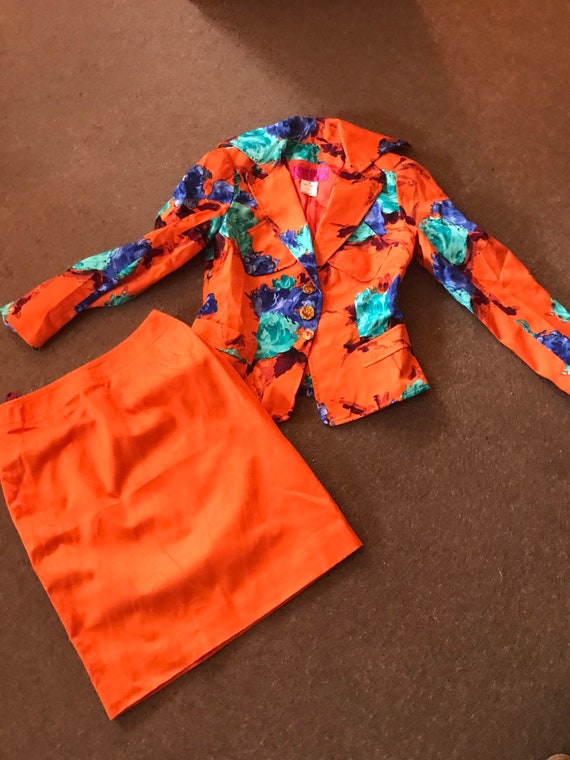 Vintage Genuine Christian Lacroix 1980s Skirt Suit