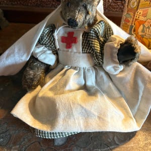 Edy Reilly Teddy Bear Ted Cross Nurse Bear Oldenbeares Halstead WWI Companion Bear 7.5 Inch