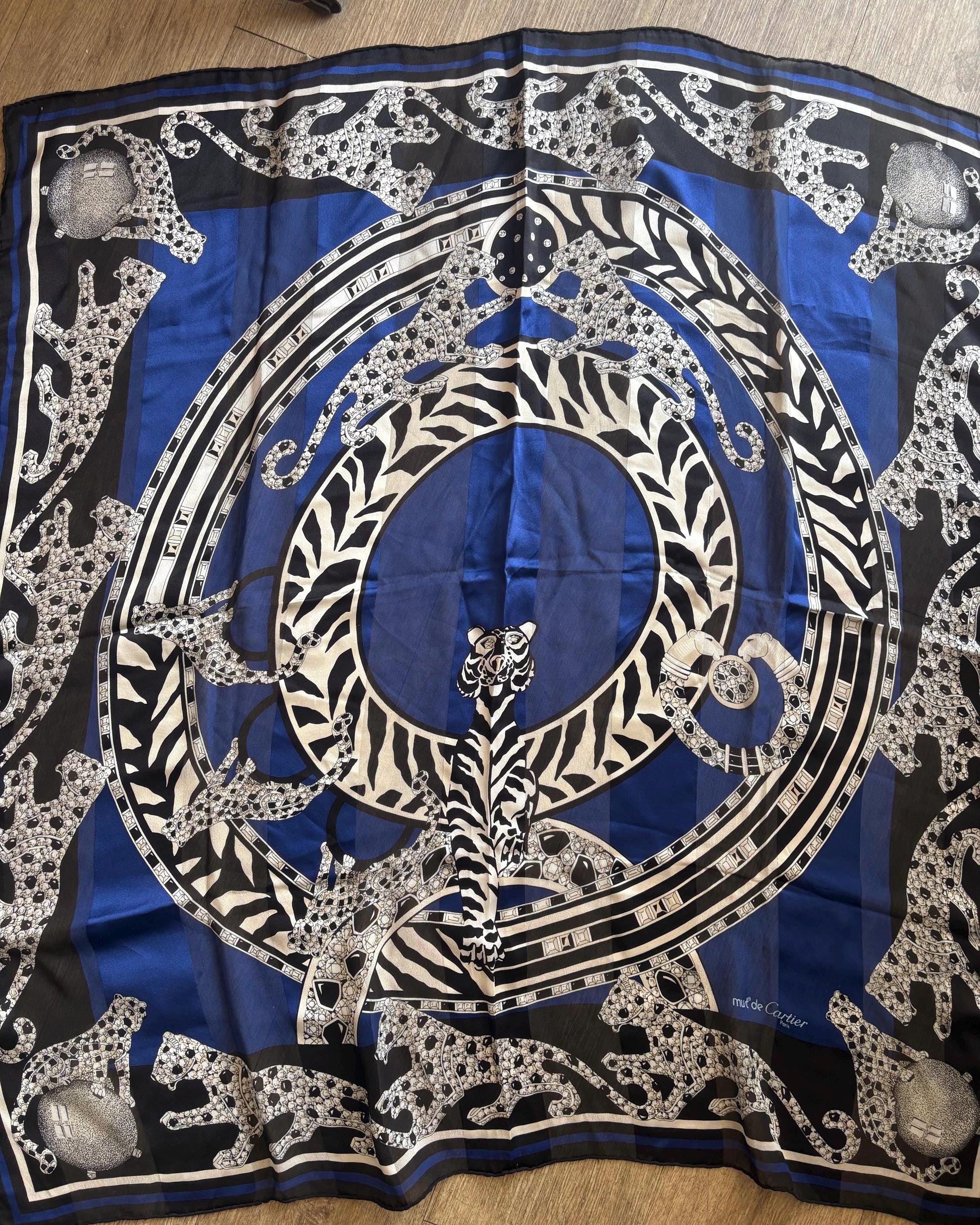 Cartier 大判スカーフ ヴィンテージ 宇宙柄 サントス Cartier Panther Scarf - Etsy