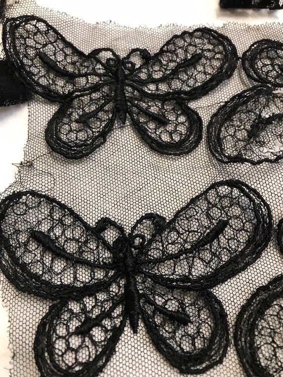 アンティークフランス - 非常に珍しい蝶の装飾4点 - 1900年代