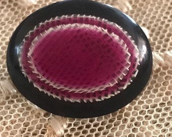 Broche Vintage LEA STEIN Années 70 - Fausse écaille Losange, Pièce Collector