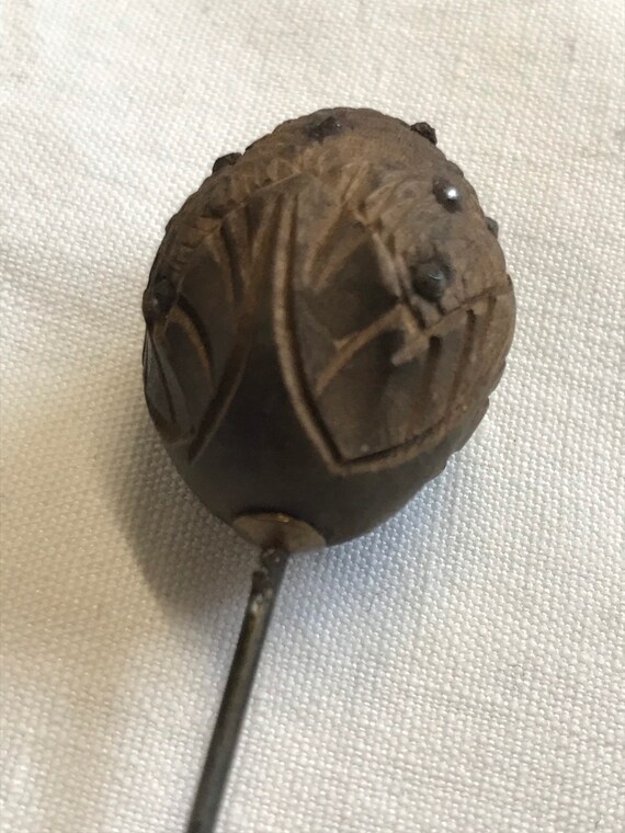 Folk art - Antique 19th Folk Carved nut and Marcas