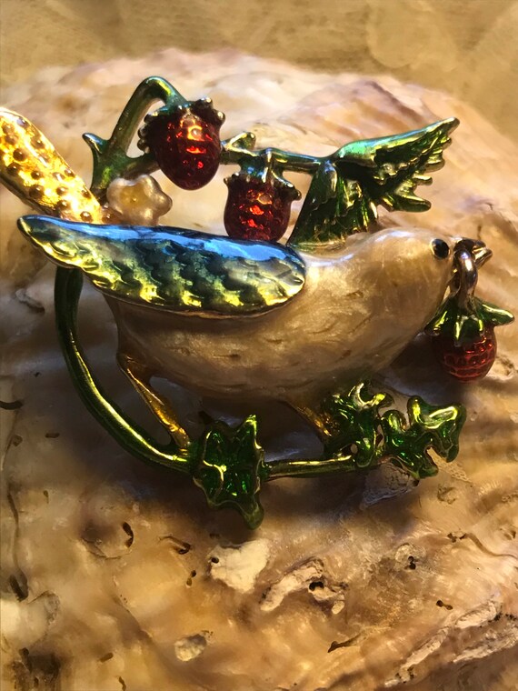 Vintage Smithsonian Institute Enamel and Gold Plat