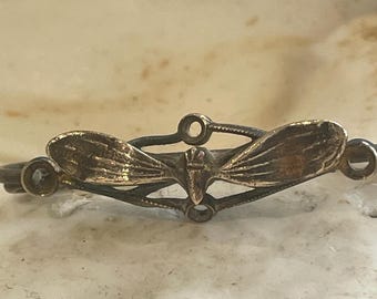 Antike Jugendstil französische Messing Libellen Brosche - 19 Jahrhundert