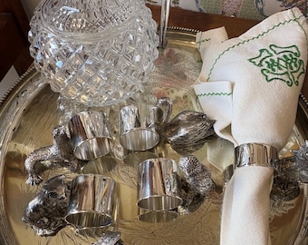 Mappin & Webb Silver Plated Animal Napkin Rings Set of 6 (Original Boxes)