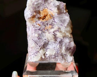 Ultra clear QR fluorite with purple framing Fluorite Raw Mineral Specimen with QR Code Formations from Guizhou, China