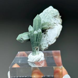 Prase Quartz with Calcite from Huanggangliang, Inner Mongolia, China / Thumbnail Mineral Specimen