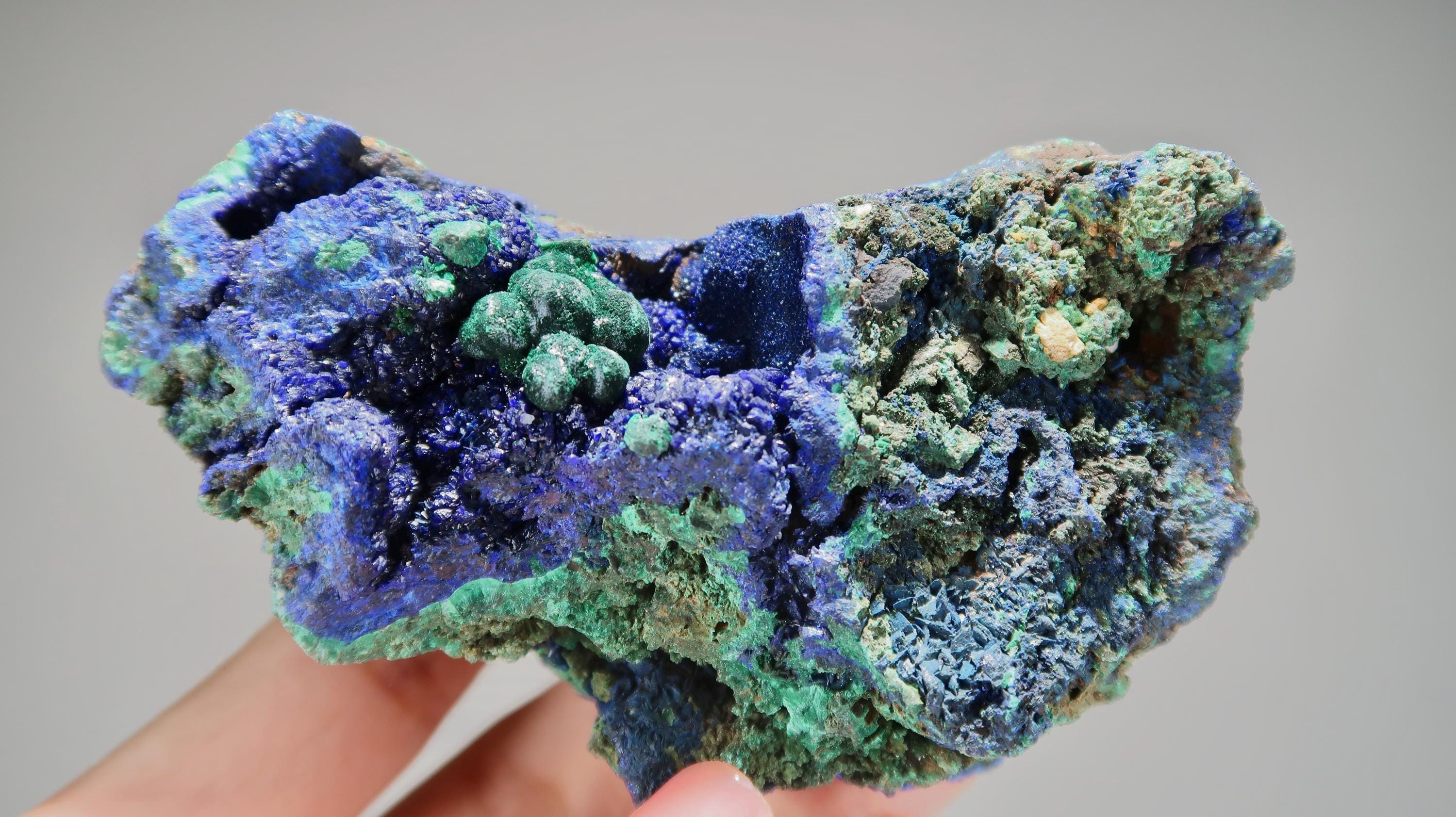 中国安徽省銅陵産アズライトとマラカイト / 天然原石水晶鉱物標本