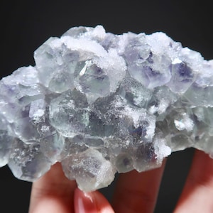Etched Fluorite with Quartz from Xianghuapu Mine, Linwu Co., Chenzhou, Hunan, China / Raw Mineral