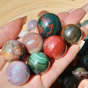 Wholesale 1lb Lot Mini Ocean Jasper Sphere / Crystal Carving / Crystal Tower Obelisk Wholesale By Bulk / Crystal Healing