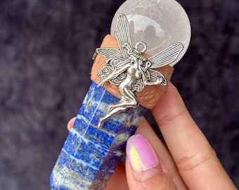 Lapis Lazuli and Clear Quartz Fairy Crystal Wand / Crystal Healing / Crystal Energy Wands Witch Wand / Cosplay Custom Wands Magic Wand
