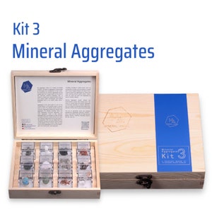 Mineralogy Education Systematic Mineral Thumbnail Specimen Collection Kit 3 Mineral Aggregates Silver Geology Earth Science Teaching Tool