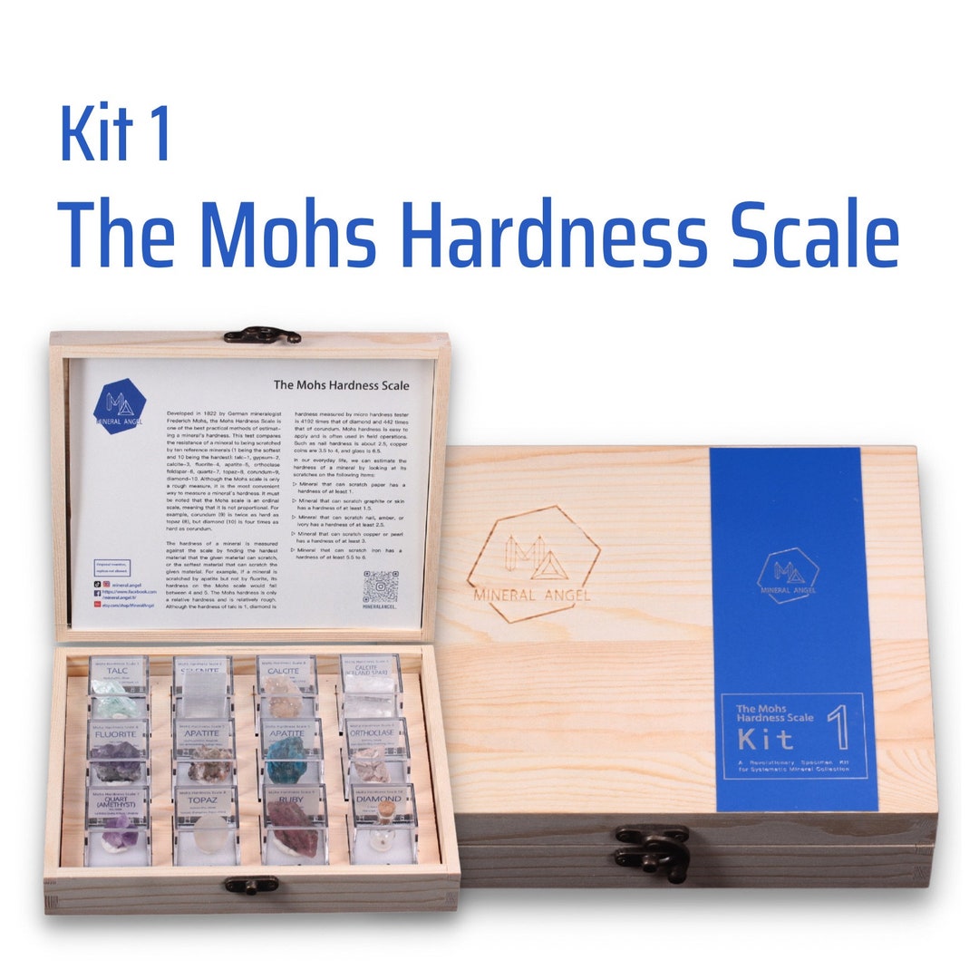 Mineralogy Education Systematic Mineral Specimen Thumbnail Collection Kit 1 Mohs Hardness Scale