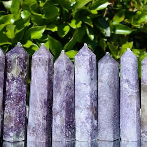 Wholesale 1lb Lot Lepidolite Tower / Purple Mica / Crystal Carving / Crystal Tower Obelisk Wholesale By Bulk / Crystal Healing